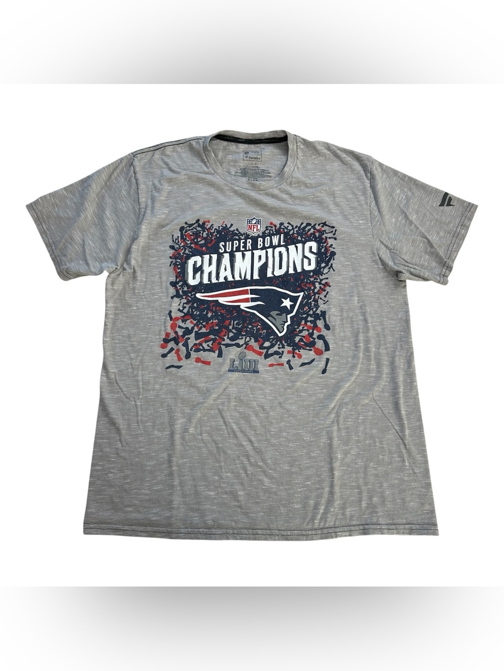 New England Patriots NFL Men’s Fanatics T-Shirt Super Bowl LIII Champions sz L